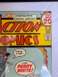 Image 3 of 1974 Vintage Action Comics #436 Framed and Matted | 50+ Year Old Superman Comic | Bronze Age DC C...