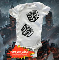 Image 1 of Terminator Bodysuit, baby shower gift, New Dad, New Mom Gift, Expecting Mom Gift, 80s newborn gif...