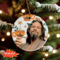 Image 1 of The Dude Christmas Ornament – Handmade Ceramic Big Lebowski Decor – White Russian Ornament