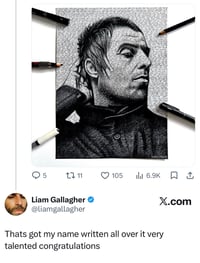 Image 3 of Original drawing of Liam Gallagher