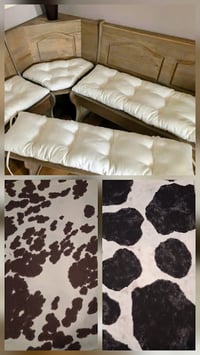 Image 1 of 4 Piece Nook Cushions Set/ties on Single cushion only/Black Cow print