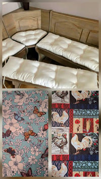 Image 1 of 4 Piece Nook Cushions Set/ties on Single cushion only/Blue Butterfly floral