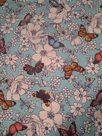 Image 2 of 4 Piece Nook Cushions Set/ties on Single cushion only/Blue Butterfly floral