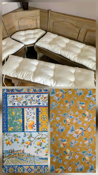 Image 1 of 4 Piece Nook Cushions Set/ties on Single cushion only/Scenic Lemon