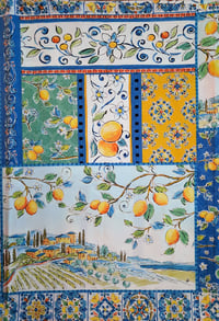 Image 2 of 4 Piece Nook Cushions Set/ties on Single cushion only/Scenic Lemon