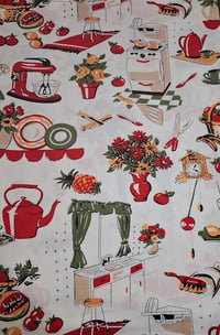 Image 2 of 4 Piece Nook Cushions Set/ties on Single cushion only/Retro Red Kitchen