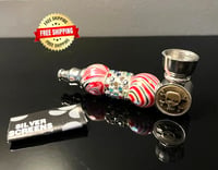 Image 1 of Portable Metal Smoking Pipe - Jeweled