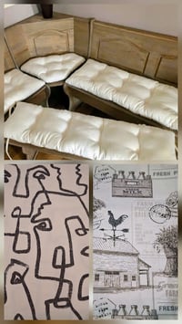 Image 1 of 4 Piece Nook Cushions Set/ties on Single cushion only/Rustic Farmhouse