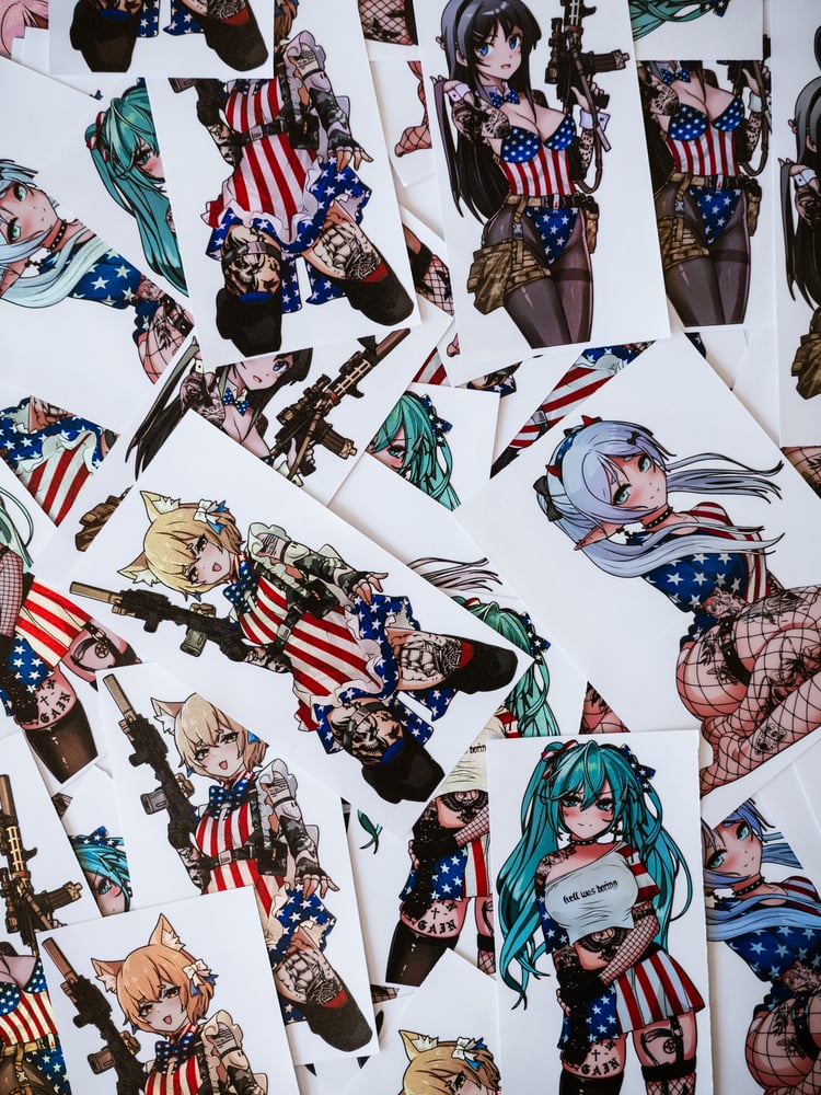 Image of Goth Hatsune Miku Sticker (4th Of July Version)