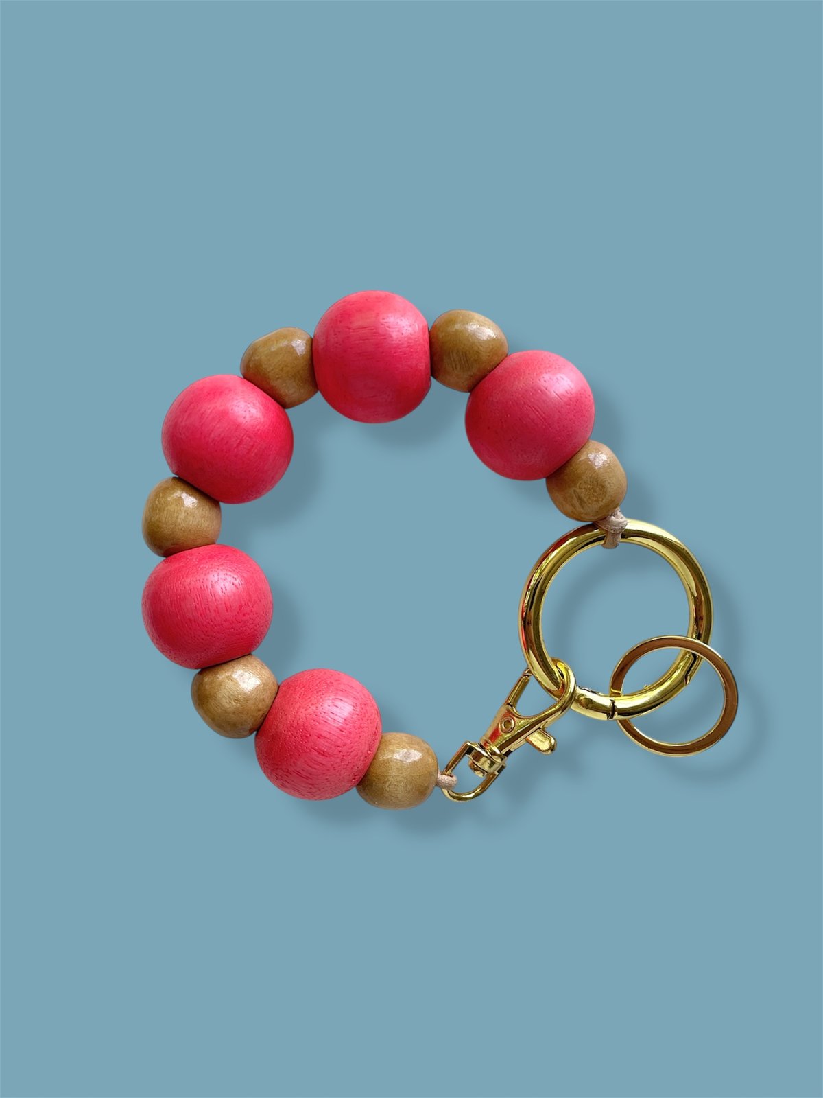 Image of ALL-IN-ONE KEYCHAIN CHARM: pink/tan