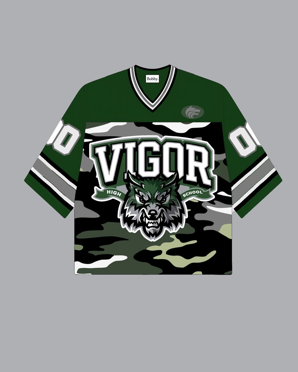 Image of Vigor Green & Camo Oversized Jersey