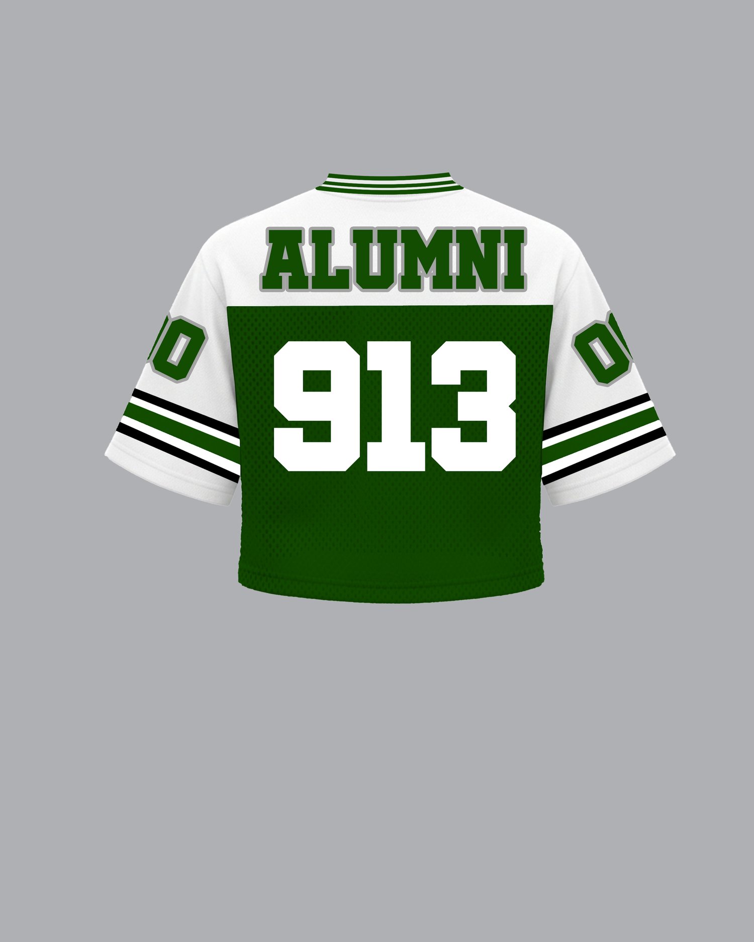 Image of Vigor White & Green Cropped Jersey