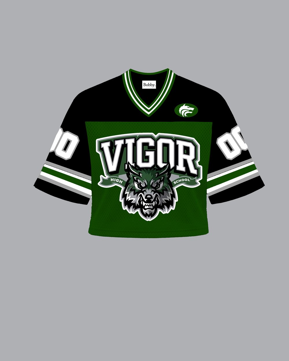 Image of Vigor Green & Black Cropped Jersey