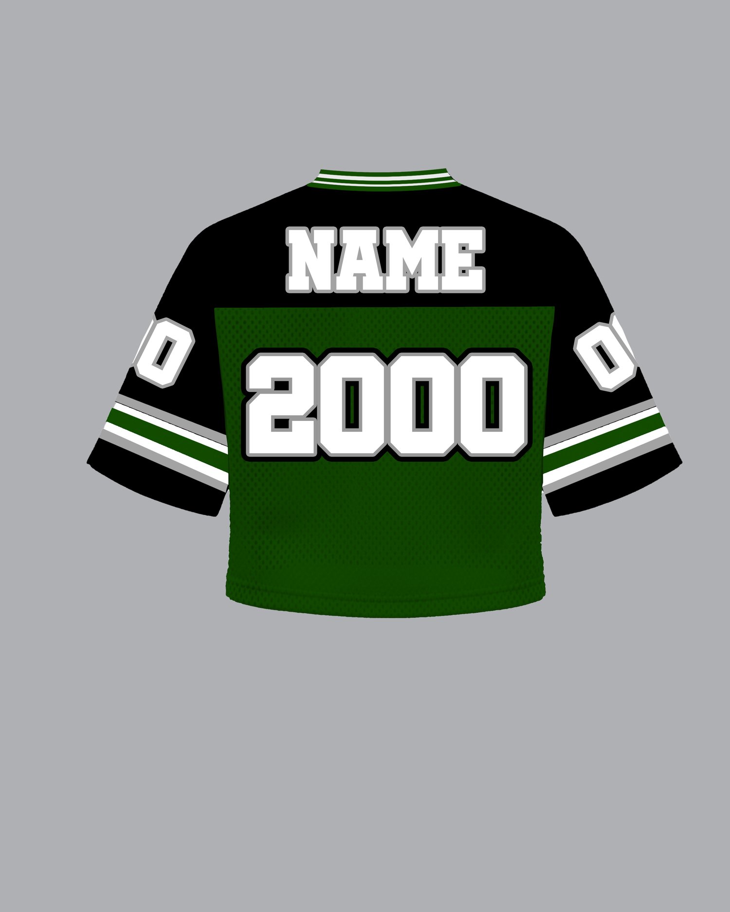 Image of Vigor Green & Black Cropped Jersey
