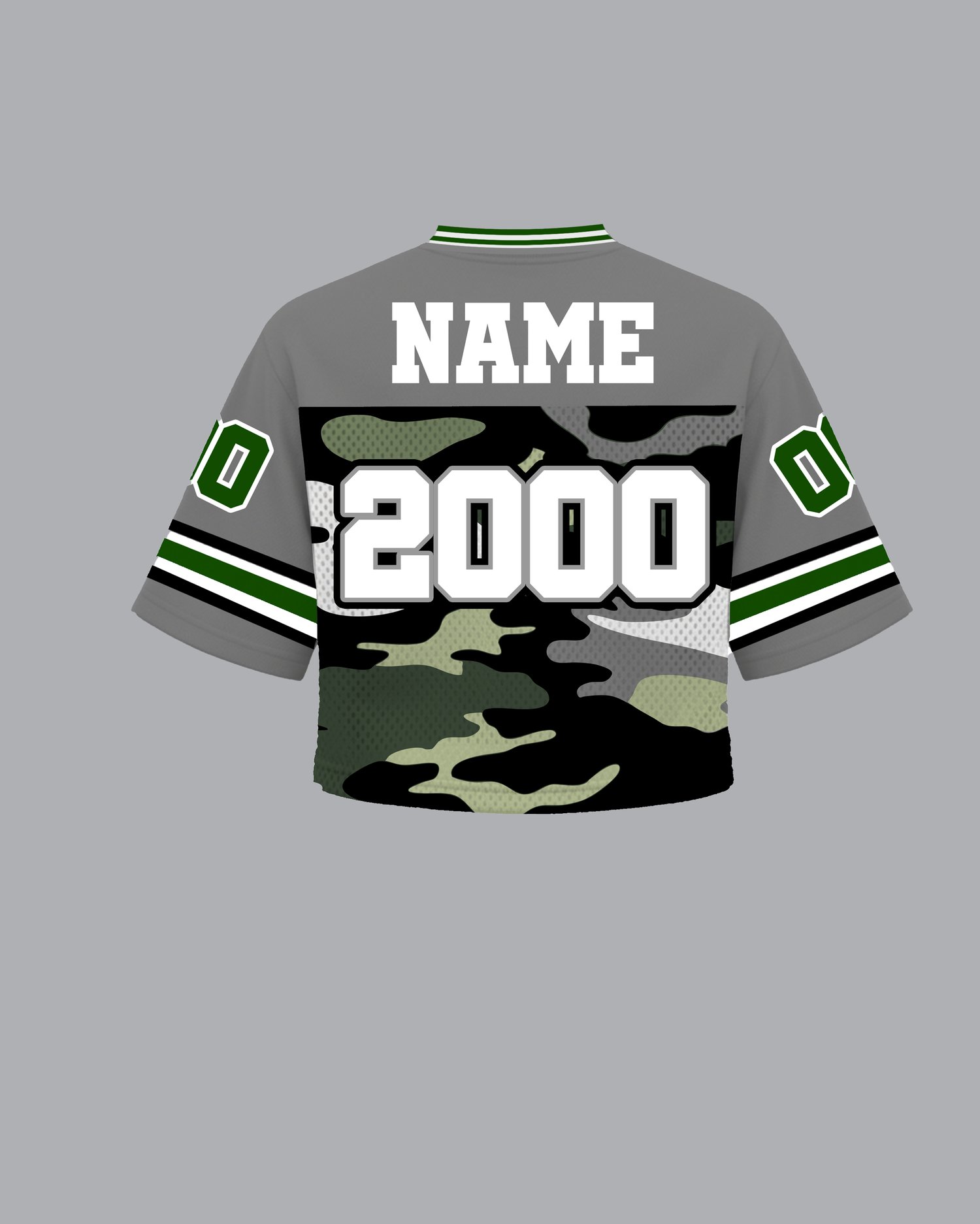 Image of Vigor Grey & Camo Cropped Jersey