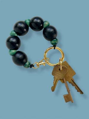 Image of ALL-IN-ONE KEYCHAIN CHARM: black/teal