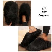 Black Fur Slippers
