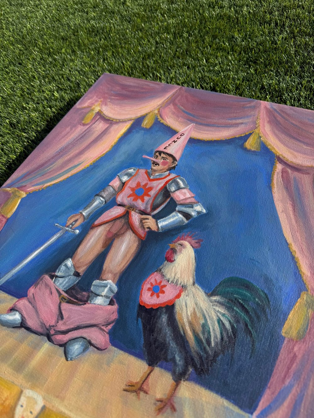 "The Rooster & the Cock" ORIGINAL painting