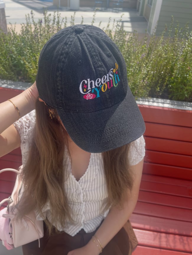 seventeen cheers to youth embroidered denim cap
