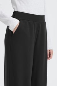 Image 2 of ICHI Wide-Leg Trousers – Black