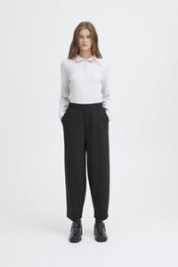 Image 1 of ICHI Wide-Leg Trousers – Black