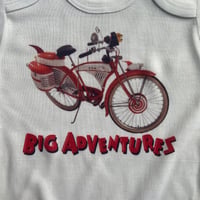 Image 2 of Pee Wee Bike Bodysuit, Big Adventure, baby shower gift, New Dad