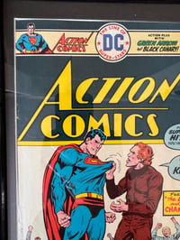 Image 4 of 1975 Vintage Action Comics Framed Comic, 50+ Year Old DC Wall Art