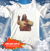Image 1 of Jesus Christ Bodysuit, Kevin Smith, baby shower gift, New Dad