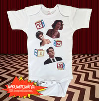Image 1 of Twin Peaks Baby Block Bodysuit, baby shower gift, New Dad, New Mom