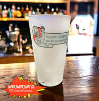 Image 1 of Daddy Green’s Pizza Frosted Glass, 17oz Retro Movie Bar Glass