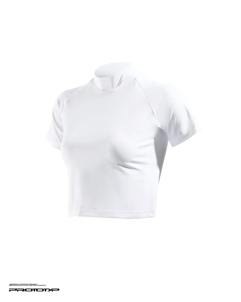 Image of PROTOTYP - SONIC WMS Active Cropped Top (SIL Ver.) (White)