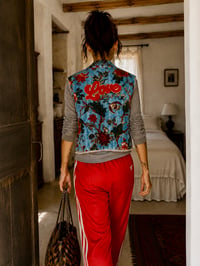 Image 1 of VELVET VINTAGE UPCYCLED QUILTED VEST ✦ HAND DYED ✦ GANESHA ✦ IBIZA