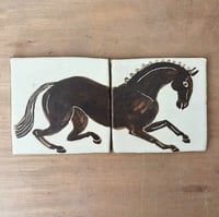 Image 1 of Dark chestnut trotting double horse