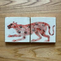 Orange leopard double tile