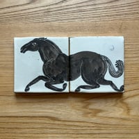 Image 1 of Black trotting horse double tile second