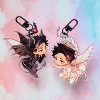 Image 2 of Angel and Devil Min KEYCHAIN
