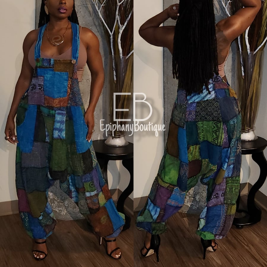 Image of The Addison Patchwork Overalls 
