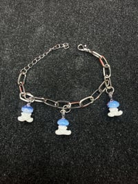Image 1 of Translucent purple mushroom charm bracelet 