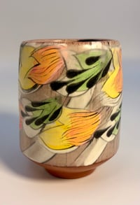 Image 1 of Teabowl with White Stripes