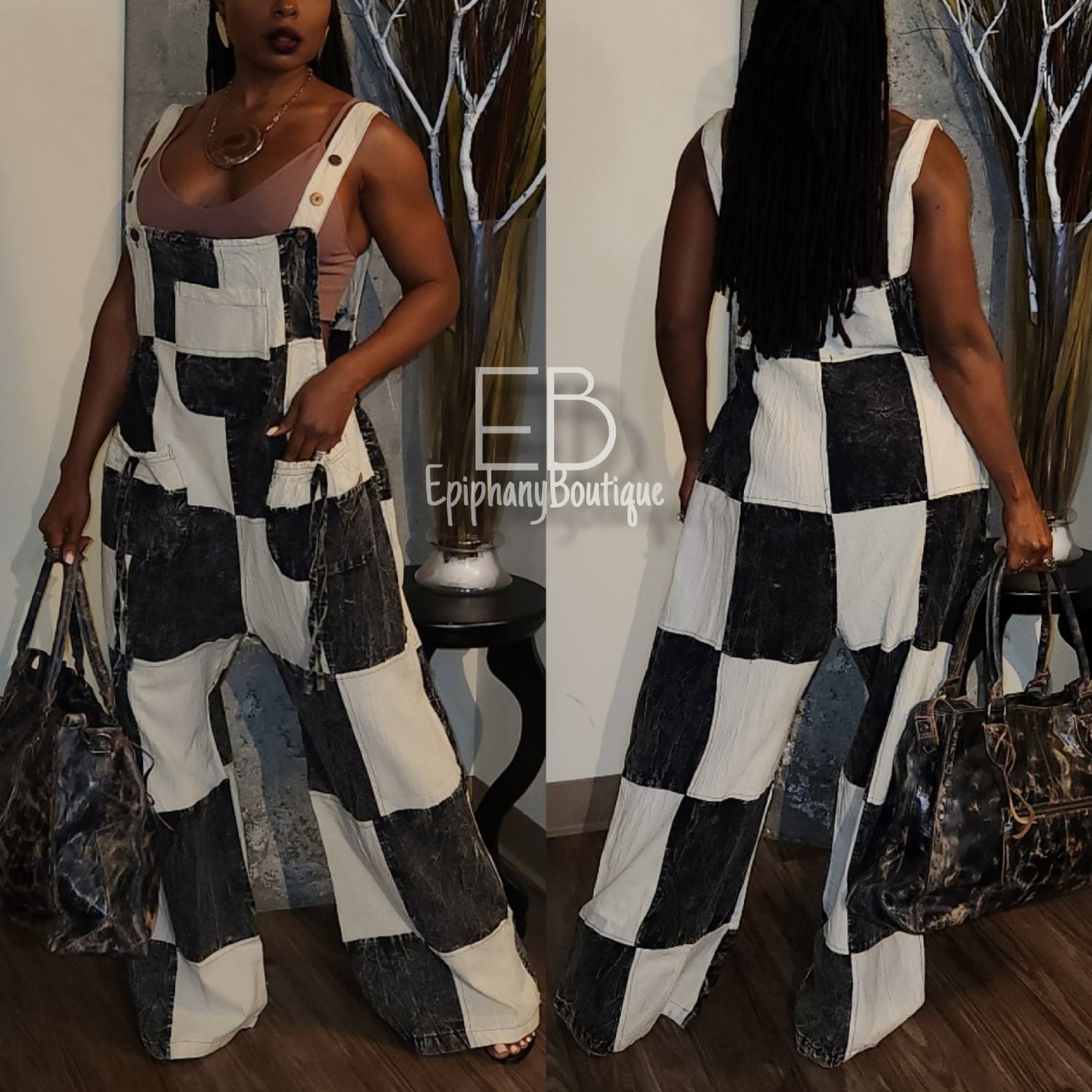 Image of The Mina Checkered Overalls