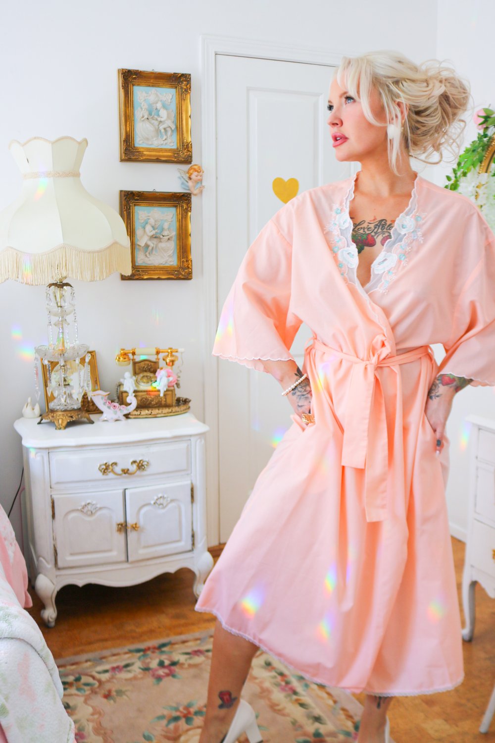 Vintage 1970s Kelly Reed Sherbet Orange Robe (Medium)