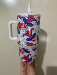 Spiderman non spill handled tumbler