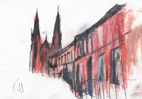 Image 2 of Landsdowne Crescent and St Mary's Cathedral.   Edinburgh - Charcoal and Soft Pastels on Paper 