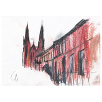 Image 1 of Landsdowne Crescent and St Mary's Cathedral.   Edinburgh - Charcoal and Soft Pastels on Paper 