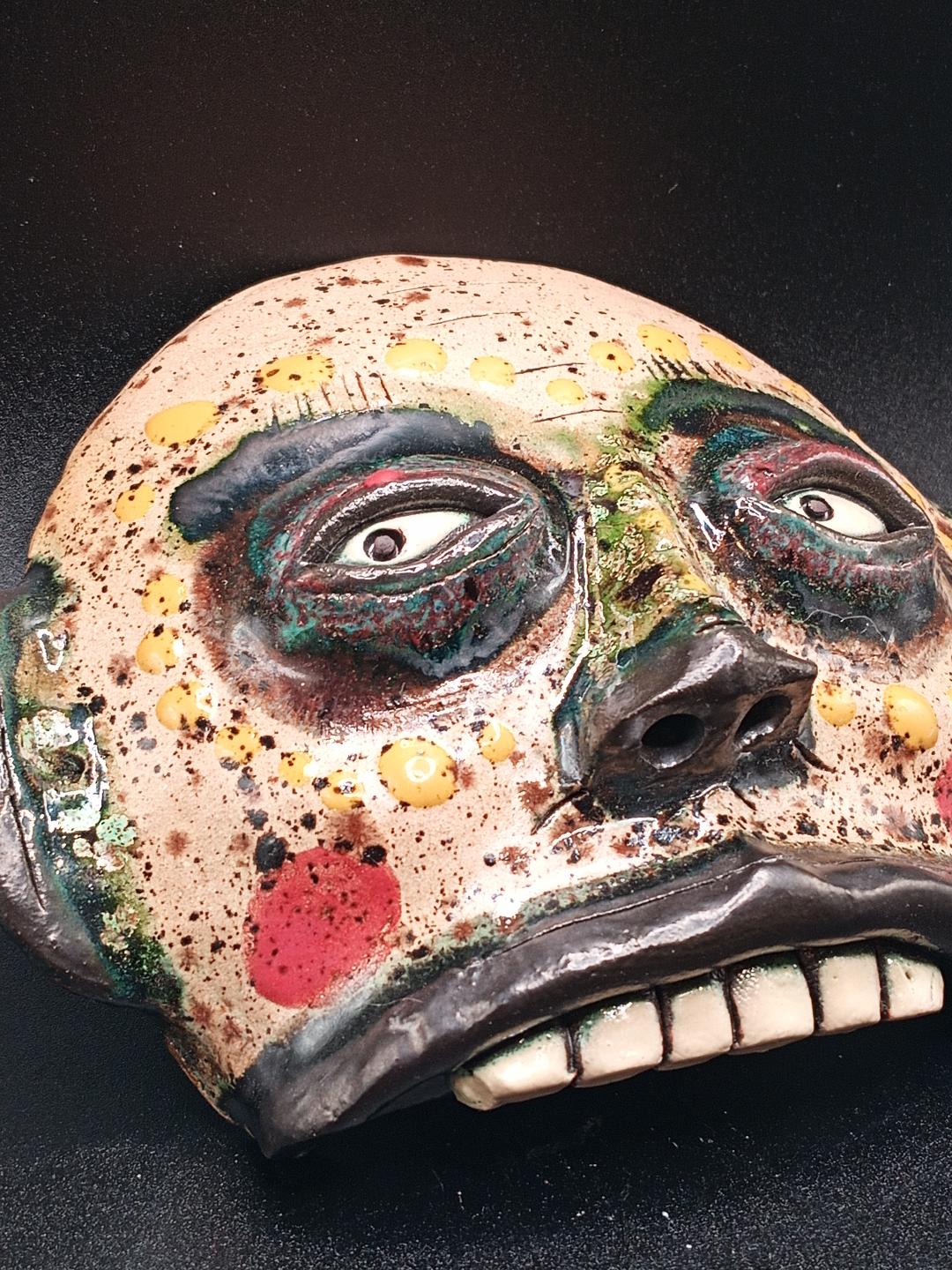 “The Big One” — Hand-Built Ceramic Wall Mask