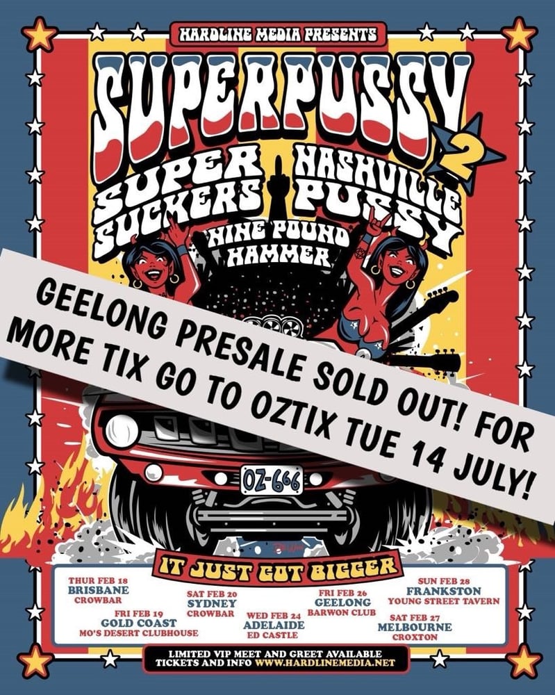 Image of SUPERPUSSY 2 - SYDNEY - CROWBAR - SAT 20 FEB - GA PRE SALE