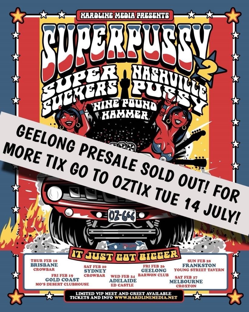 Image of SUPERPUSSY 2 - SYDNEY - CROWBAR - SAT 20 FEB - GA PRE SALE