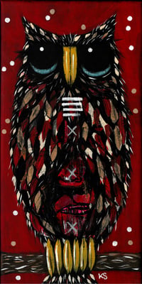 Image 1 of ORIGINAL 7x14 acrylic on stretched canvas, 'Molly Quinn Bingham Took A Stab At It This Morning'