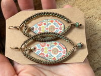 Image 7 of Morning Glory enamel earrings .  n8
