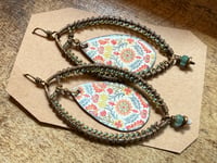 Image 5 of Morning Glory enamel earrings .  n8